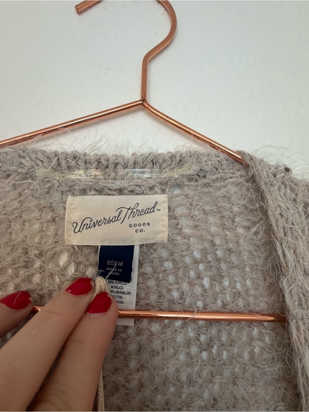 Universal Thread Two-Tone Open Knit Cardigan - Cream & Gray - Picture 2 of 5